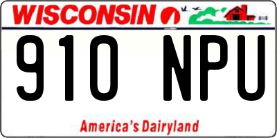 WI license plate 910NPU