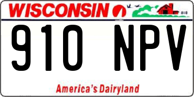 WI license plate 910NPV