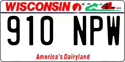 WI license plate 910NPW