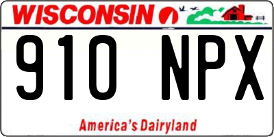 WI license plate 910NPX