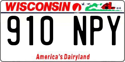 WI license plate 910NPY