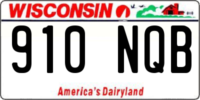 WI license plate 910NQB