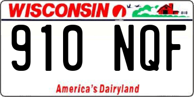 WI license plate 910NQF