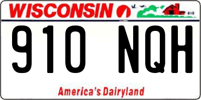 WI license plate 910NQH