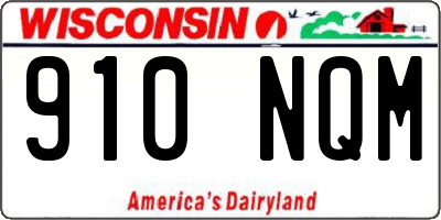 WI license plate 910NQM