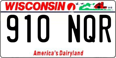 WI license plate 910NQR