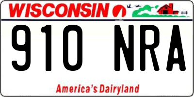 WI license plate 910NRA