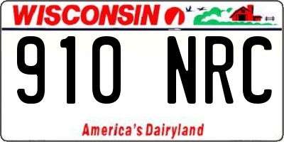 WI license plate 910NRC