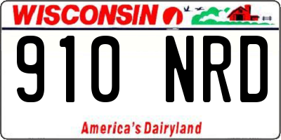 WI license plate 910NRD