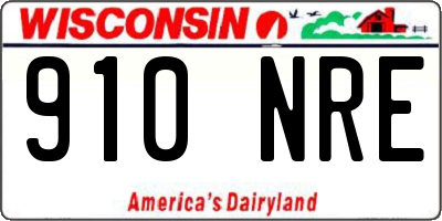 WI license plate 910NRE