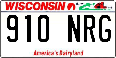 WI license plate 910NRG