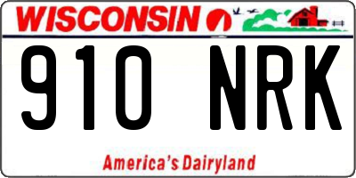 WI license plate 910NRK