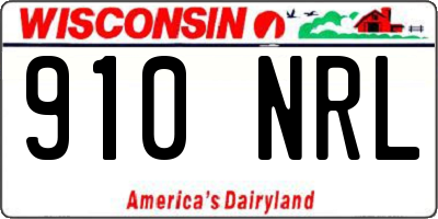 WI license plate 910NRL