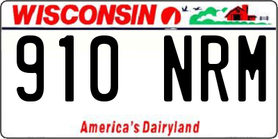 WI license plate 910NRM