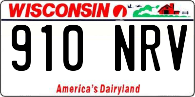 WI license plate 910NRV