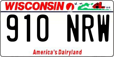 WI license plate 910NRW