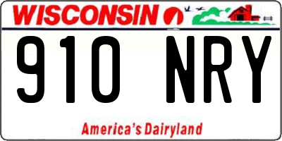 WI license plate 910NRY