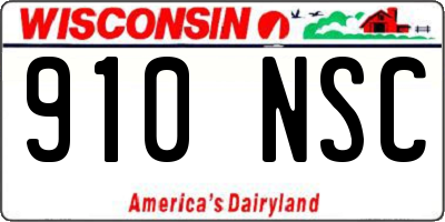 WI license plate 910NSC