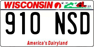 WI license plate 910NSD