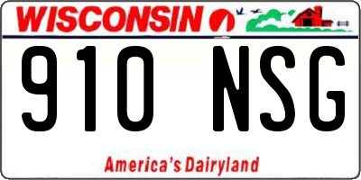 WI license plate 910NSG
