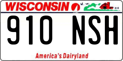 WI license plate 910NSH
