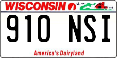 WI license plate 910NSI