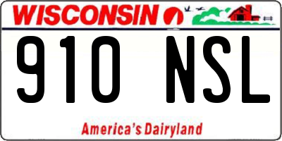 WI license plate 910NSL