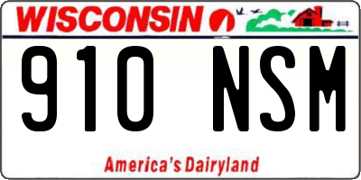 WI license plate 910NSM