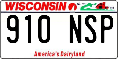 WI license plate 910NSP