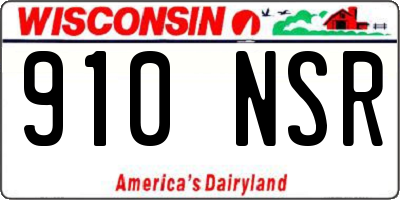 WI license plate 910NSR