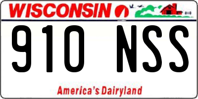 WI license plate 910NSS