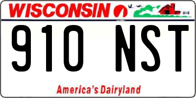 WI license plate 910NST