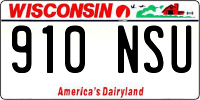 WI license plate 910NSU