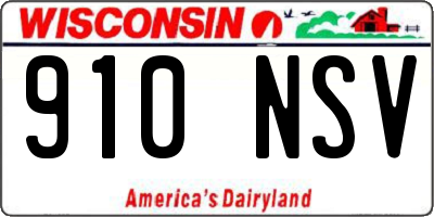 WI license plate 910NSV