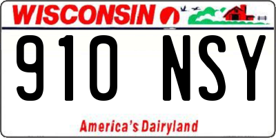 WI license plate 910NSY