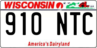 WI license plate 910NTC