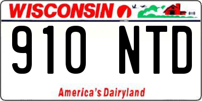 WI license plate 910NTD