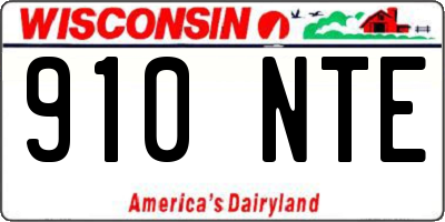 WI license plate 910NTE