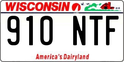 WI license plate 910NTF