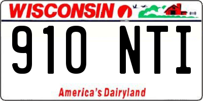 WI license plate 910NTI