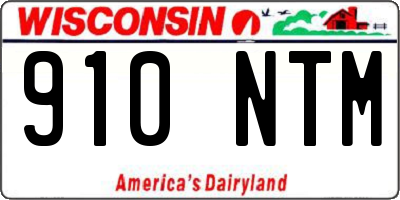 WI license plate 910NTM