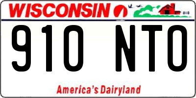 WI license plate 910NTO