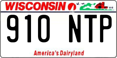 WI license plate 910NTP
