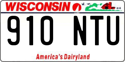 WI license plate 910NTU