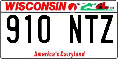 WI license plate 910NTZ