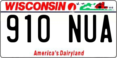 WI license plate 910NUA