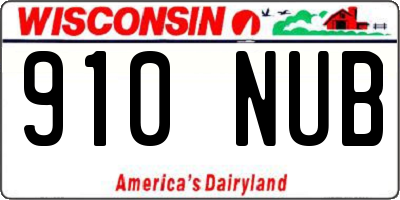 WI license plate 910NUB