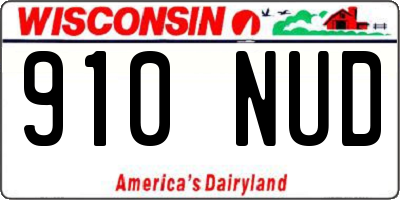 WI license plate 910NUD