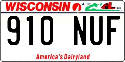 WI license plate 910NUF