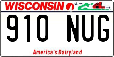 WI license plate 910NUG